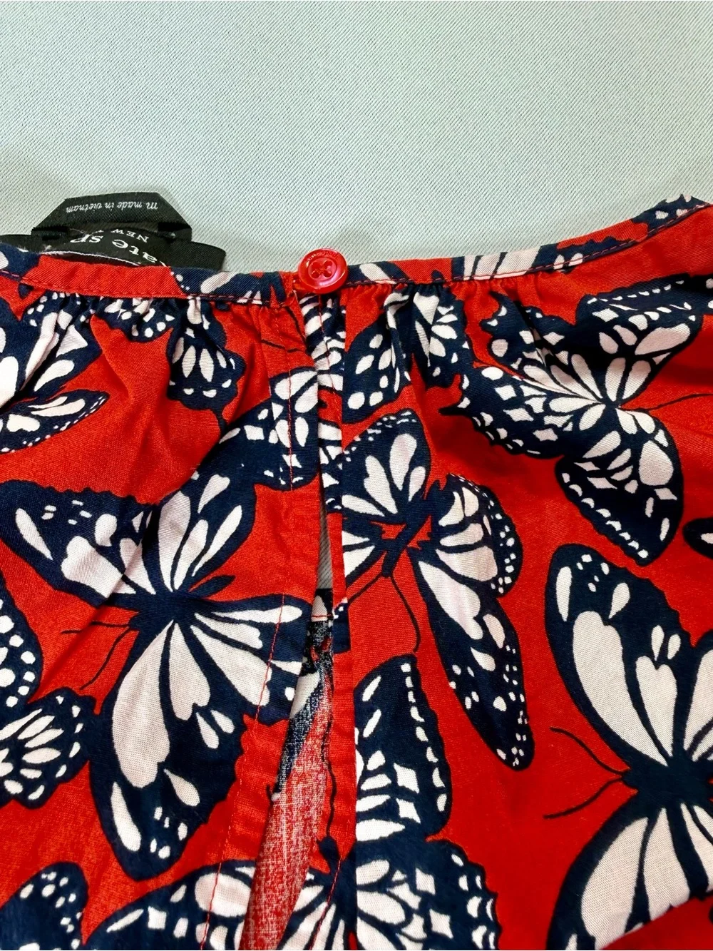 Kate Spade New York Red Floral Ruffle-Trim Mini Dress Size Medium